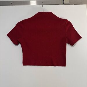 Chic Burgundy Ribbed Crop Top